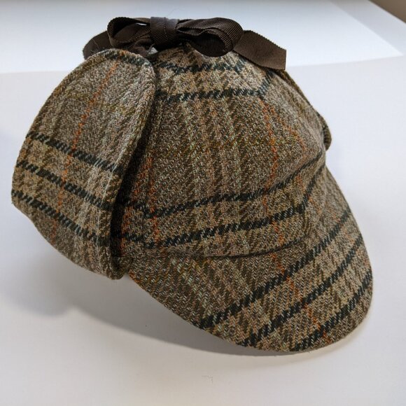 Glen Appin Scotland Deerstalker Wool Hat Tweed Two Billed Sherlock Holmes 21 in. - Picture 1 of 10